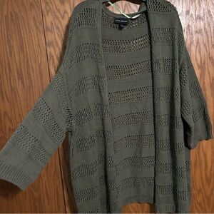 Green Crochet Cardigan